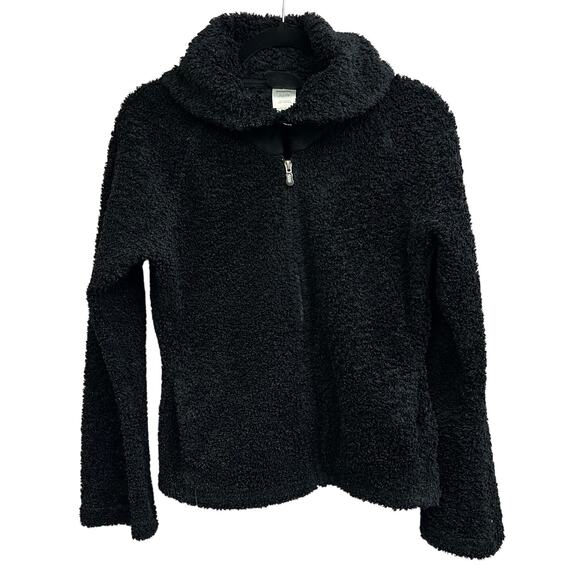 Patagonia Jackets & Blazers - Patagonia Women's Synchilla Black Curly Q Zip Up Collared Jacket Full Zip Medium